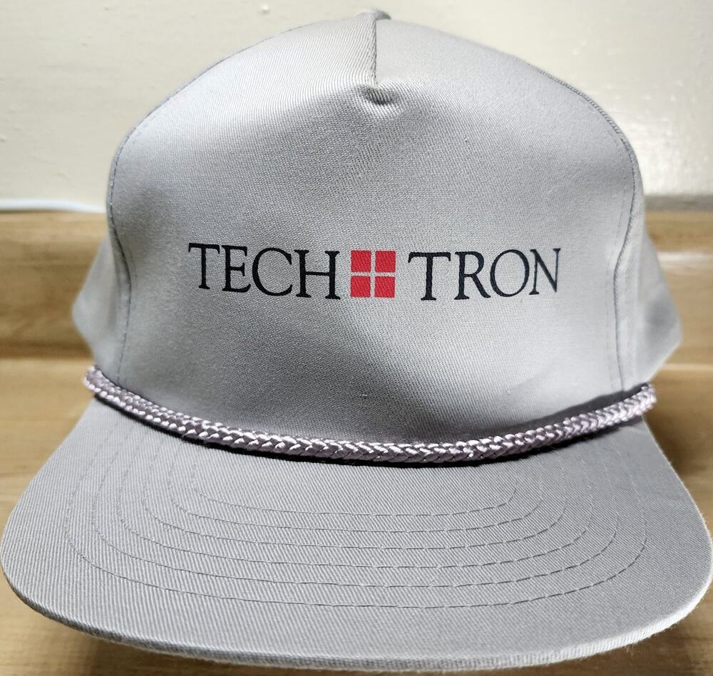 Techtron Hat Men's Adjustable Gray Snapback Rope Cap Tech Company Logo